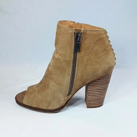 Lucky Brand Tan Ankle Booties with Peep-Toe - Picture 5 of 13
